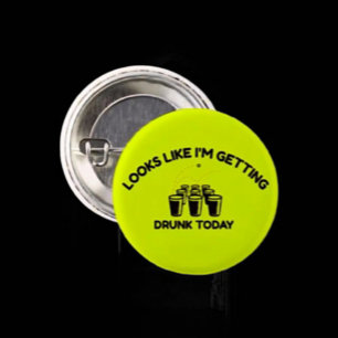 Beer Pong Leven   Dronken Worden Vandaag Knop Ronde Button 3,2 Cm
