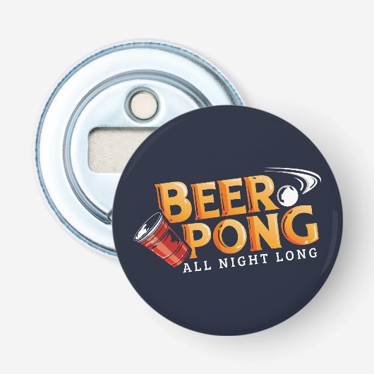 Beer Pong - overnachting lange zomer Button Flesopener (Voorkant)