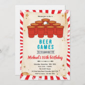 Beer pong party Invitation (Devant / Derrière)