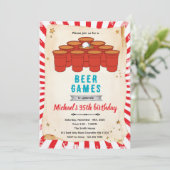 Beer pong party Invitation Kaart (Staand voorkant)