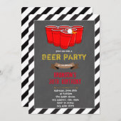 Beer pong party-uitnodiging kaart (Voorkant / Achterkant)