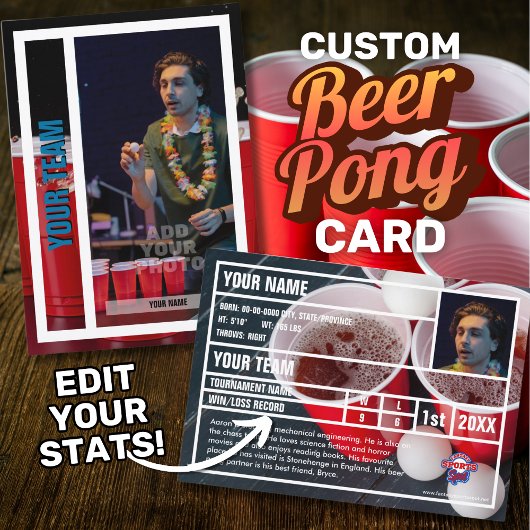 Beer Pong Player Carte de commerce Souvenir