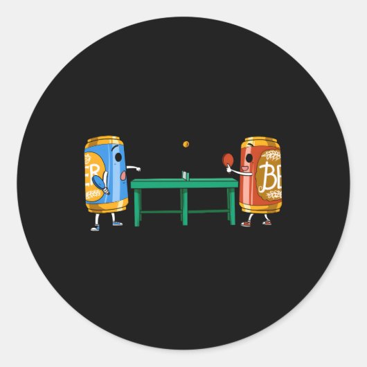 Beer Pong Ronde Sticker (Voorkant)