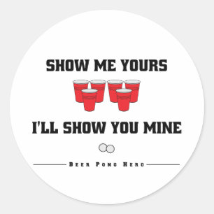 Beer Pong Show en vertel het Stickers