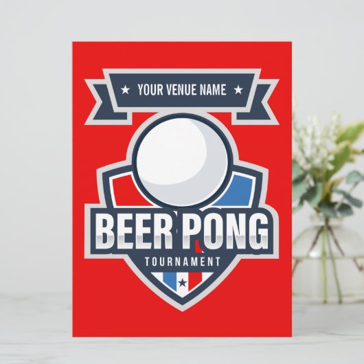 Beer Pong Tournament Rules Card Programma (Staand voorkant)
