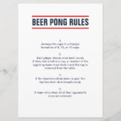  Beer Pong Tournament Rules Card Programma (Achterkant)