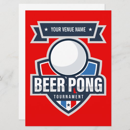  Beer Pong Tournament Rules Card Programma (Voorkant / Achterkant)
