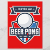  Beer Pong Tournament Rules Card Programma (Voorkant)