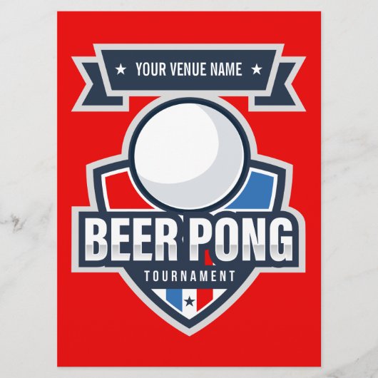  Beer Pong Tournament Rules Card Programma (Voorkant)