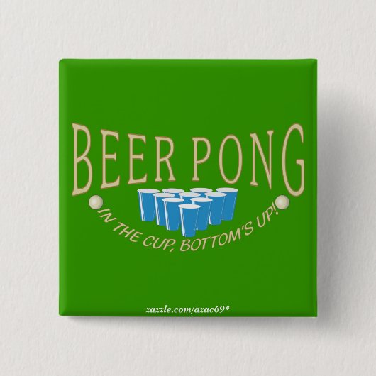 Beer Pong Vierkante Button 5,1 Cm (Voorkant)