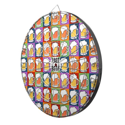 BEER Pop Art aangepast dart board Dartbord (Voorkant Rechts)