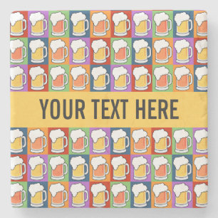 BEER Pop Art aangepaste marmeren stenen onderzette Onderzetter