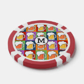 BEER Pop Art aangepaste monogram poker chips (Enkel)