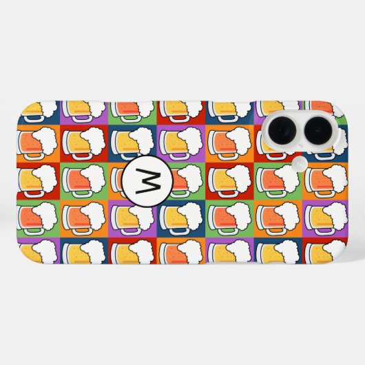 BEER Pop Art personnalisé monogramme coques (Verso (horizontal))