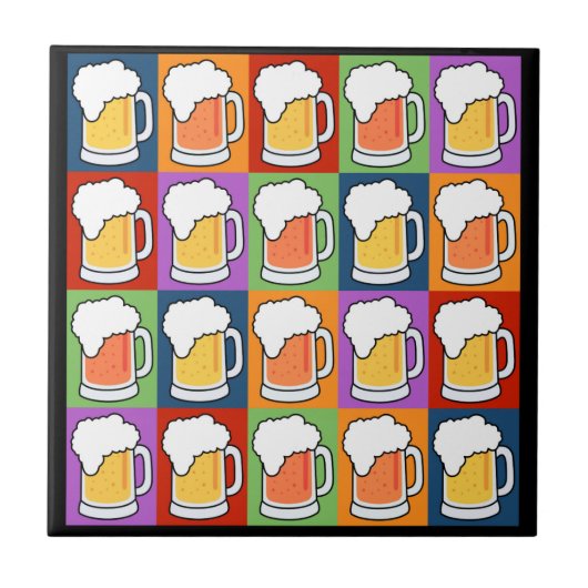 BEER Pop Art tegels Tegeltje (Voorkant)