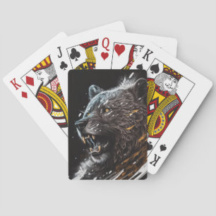 Beer Portret Dierenschilderij Avontuur Wildlife Pokerkaarten