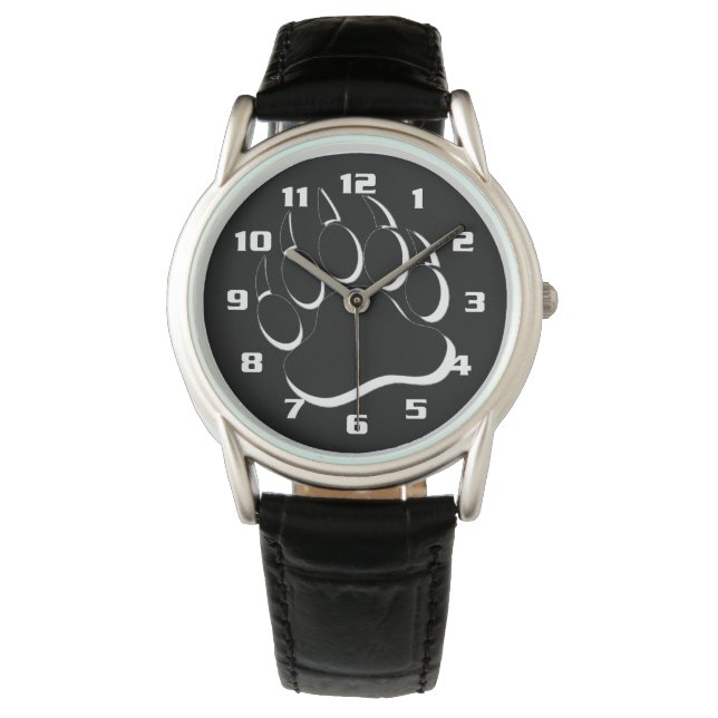 Beer Pride Black en White Beer Paw Horloge (Voorkant)