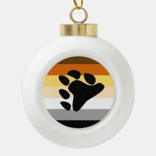 Beer Pride Flag met Paw Keramische Bal Ornament