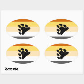 BEER PRIDE GESTREEPTE POOT HORIZONTAAL OVALE STICKER (Vel)