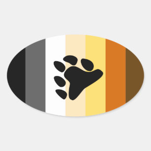 BEER PRIDE GESTREEPTE POOT VERTICAAL OVALE STICKER