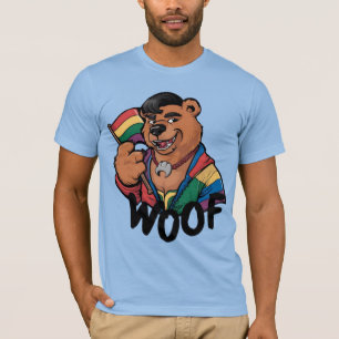 Beer pride humor en leuk beer woof regenboog vlag t-shirt