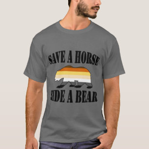 Beer Pride Kleuren Saven Een Paard Ride Een Beer T-shirt