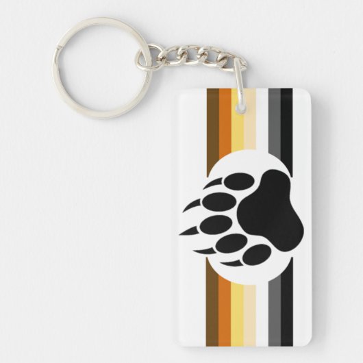 Beer Pride kleuren strepen en Beer Paw Sleutelhanger (Voorkant)