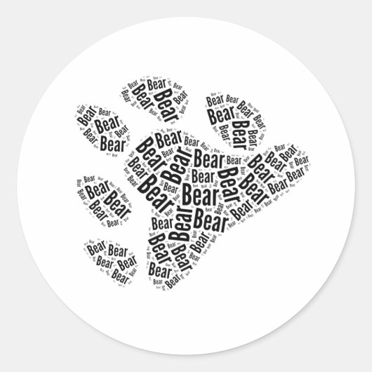 BEER PRIDE PAW PATTERN BLACK RONDE STICKER (Voorkant)