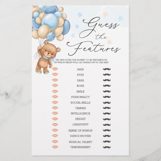 Beer raadt het Baby shower Baby (Voorkant)