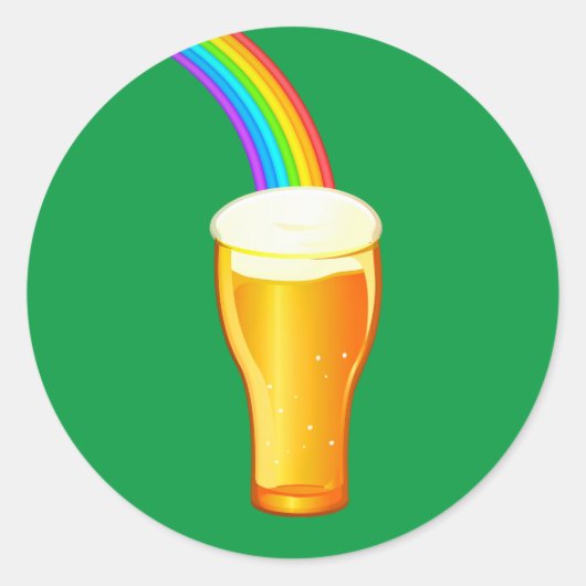 Beer Rainbow Ronde Sticker (Voorkant)