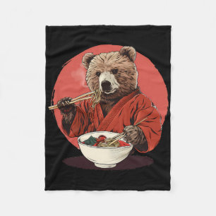Beer Ramen Kimono Karate Japanese Noodles Beer Ram Fleece Deken