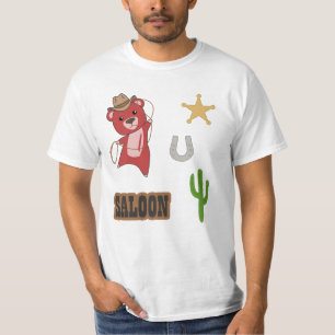 Beer Red Cowboy Westerne Saloon Sticker T-shirt