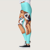 Beer Red Panda over turkooizen Leggings (Links)