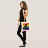 Beer regenbooghutten tote bag (Voorkant (model))