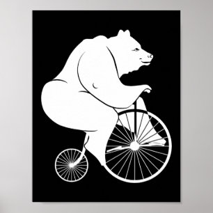 Beer Riding Penny Farthing Bike Poster