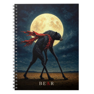 Beer Rode Sjaal gotische Surrealist Notitieboek