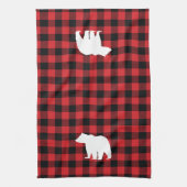 Beer Rood en Zwart Buffel Check Keukendoek Theedoek (Verticaal)