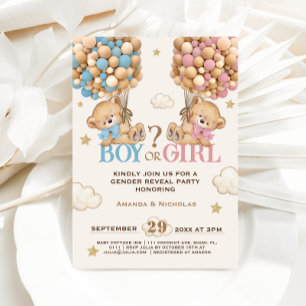 Beer Roze Blauwe Ballonnen Barly Wachten Geslacht Kaart