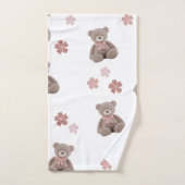 Beer Roze Cartoon patroon Bad Handdoek (Handdoek)