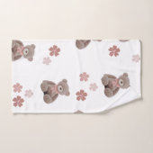 Beer Roze Cartoon patroon Bad Handdoek (Handdoek)