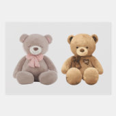 Beer Roze Cartoon Patroon Inpakpapier Vel (Voorkant 3)