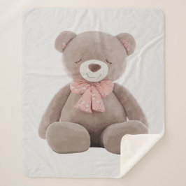 Beer roze Cartoon Sherpa Deken