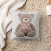 Beer roze Cartoon Sierkussen (Deken)