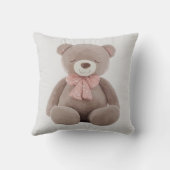 Beer roze Cartoon Sierkussen (Achterkant)