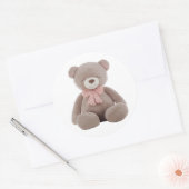 Beer Roze Ronde Sticker (Envelop)