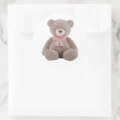 Beer Roze Ronde Sticker (Tas)