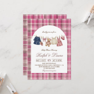 Beer Roze Rutten Baby Shower Oude Rijkdom Kaart