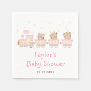 Beer Roze Trein Baby Shower Servet