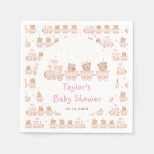 Beer Roze Trein Baby Shower Servet
