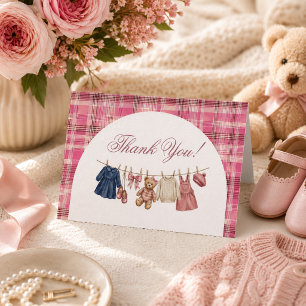 Beer Roze Waskleine Baby Shower Boek Verzoek Bedankkaart